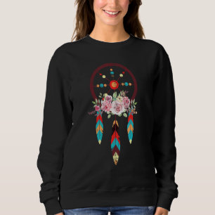 Indian Indigenous Floral Dreamcatcher Hippie Nativ Sweatshirt