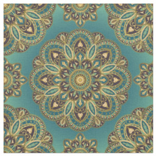 Indian Inspired Abstract Mandala Fabric - green