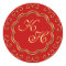 Indian Inspired Monogram Stickers in Red & 'Gold'