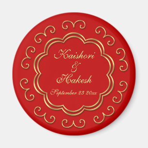 Indian Inspired Save the Date / Wedding Favour Magnet