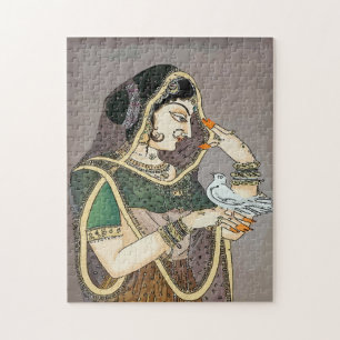 Indian Lady and Dove Jigsaw Puzzle