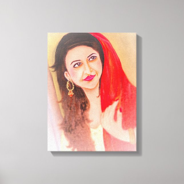 Indian Lady painting Canvas Print (Front)