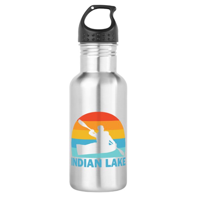 Indian Lake New York Kayak 532 Ml Water Bottle (Front)