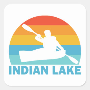 Indian Lake New York Kayak Square Sticker