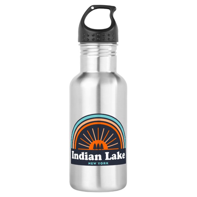 Indian Lake New York Rainbow 532 Ml Water Bottle (Front)