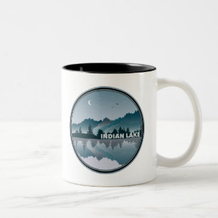 Indian Lake New York Reflection Two-Tone Coffee Mug