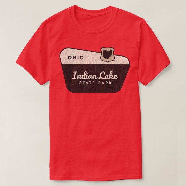 Indian Lake State Park Ohio Welcome Sign T-Shirt (Design Front)