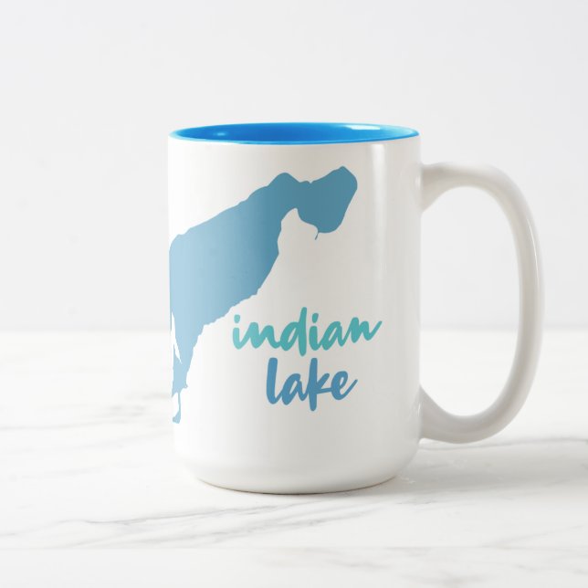 Indian Lake - Vicksburg, Michigan Two-Tone Coffee Mug (Right)