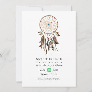 Indian legend Tribal Boho Wedding Save The Date