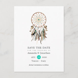 Indian legend Tribal Boho Wedding Save the Date Announcement Postcard