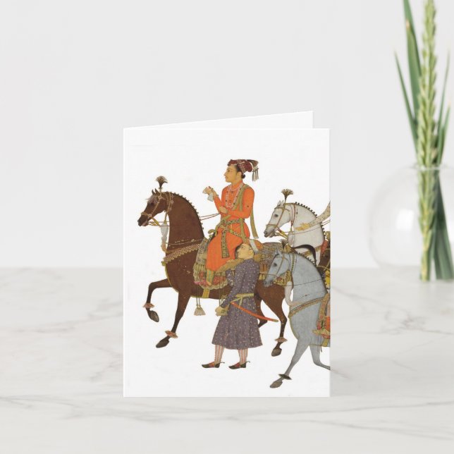 Indian Maharaja on Horseback, Thank You Note/Card (Front)