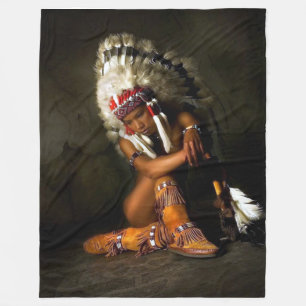 INDIAN MAIDEN  Fleece Blankets