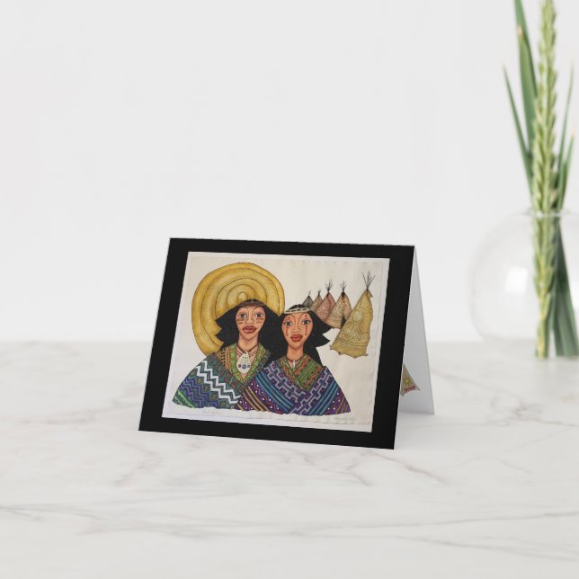 Indian man and woman Blank note card (Front)