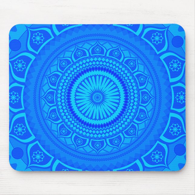 Indian Mandala Blue Mouse Mat (Front)
