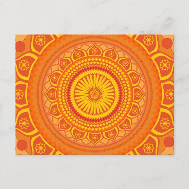 Indian mandala Orange Postcard (Front)