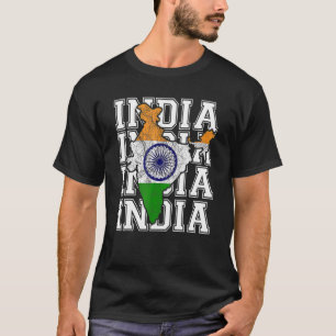 Indian Map and Flag Souvenir Distressed India For T-Shirt