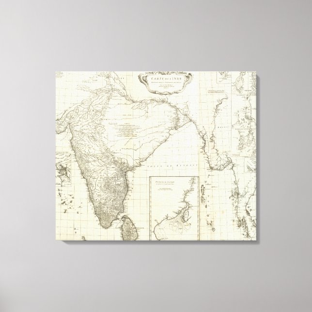Indian Map Canvas Print (Front)