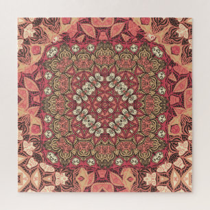 Indian medallion, boho ethnic ornament jigsaw puzzle