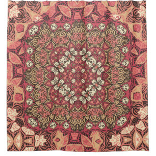Indian medallion, boho ethnic ornament shower curtain