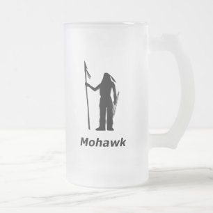 Indian Mohawk Frosted Glass Beer Mug