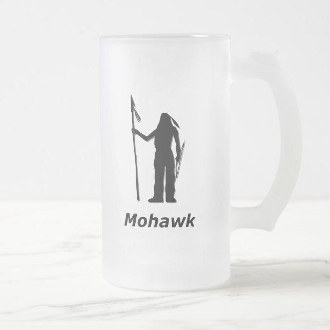 Indian Mohawk Frosted Glass Beer Mug (Right)