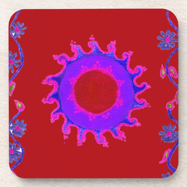 Indian Motif Mendi Art Coaster (Front)