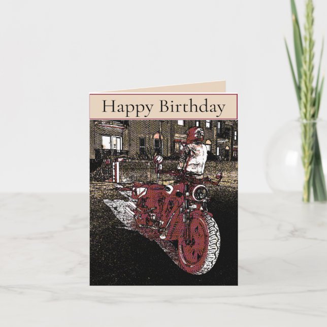 Indian MotorBike Birthday Card (Front)