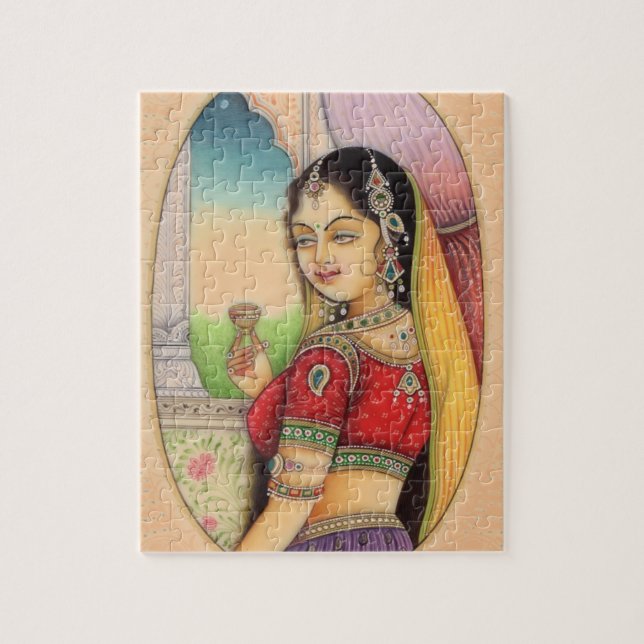 Indian Mughal Woman, Vintage Style Jigsaw Puzzle (Vertical)