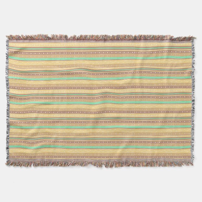 Indian Native American Pattern Vintage Seamless Throw Blanket (Front)