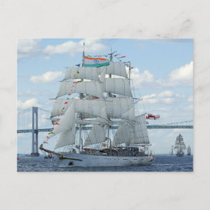 Indian Navy sail training ship Tarangini  Postcard