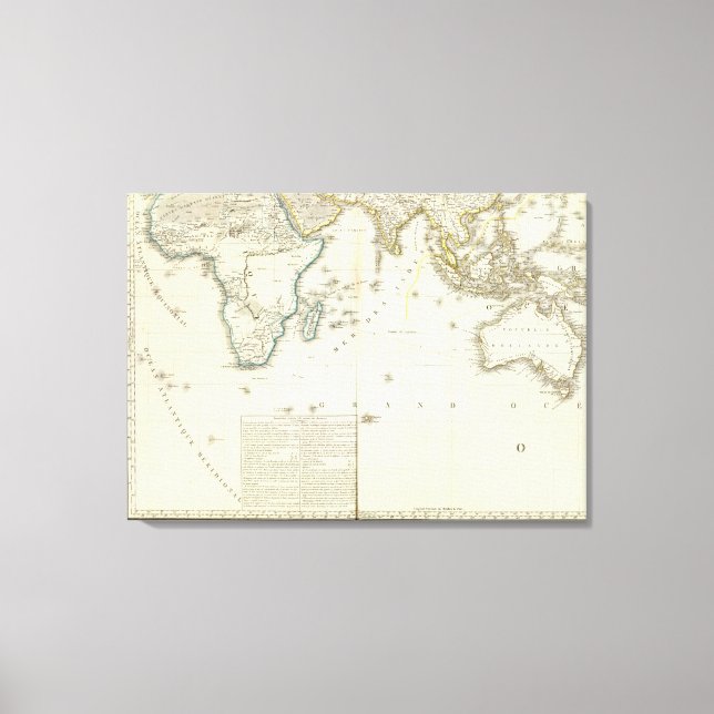 Indian Ocean Atlas Map Canvas Print (Front)