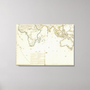 Indian Ocean Atlas Map Canvas Print