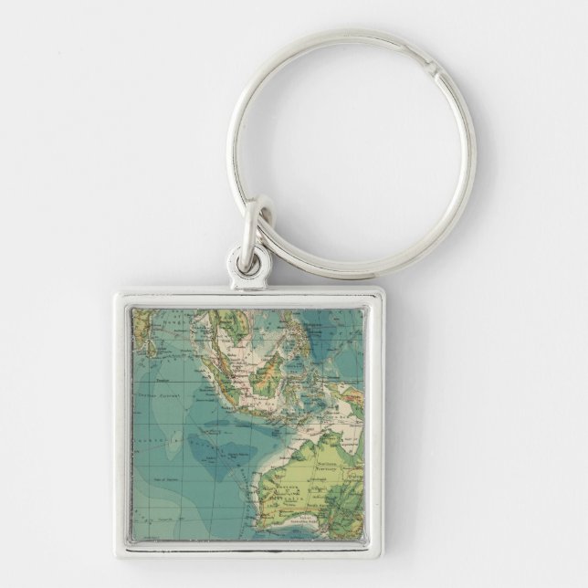 Indian Ocean cables, wireless stations Key Ring (Front)