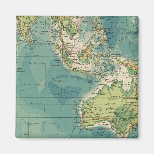 Indian Ocean cables, wireless stations Magnet (Front)