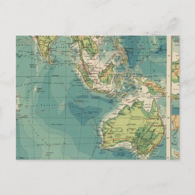 Indian Ocean cables, wireless stations Postcard (Front)