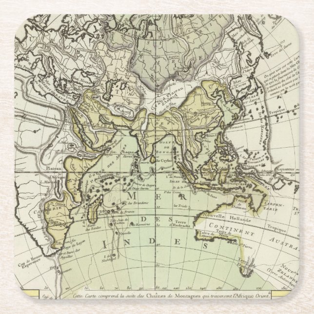 Indian Ocean Square Paper Coaster (Front)
