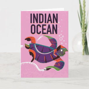 Indian Ocean vintage travel poster Holiday Card