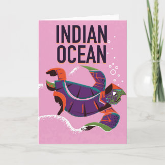 Indian Ocean vintage travel poster Holiday Card