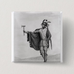 Indian of the Nation of Kaskaskia 15 Cm Square Badge