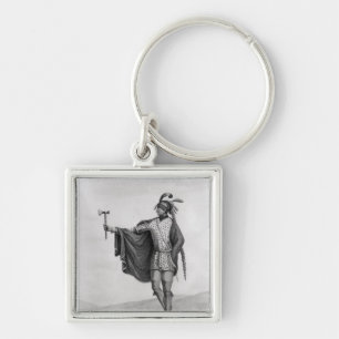 Indian of the Nation of Kaskaskia Key Ring