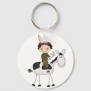 Indian on Horse Tshirts and Gifts Key Ring