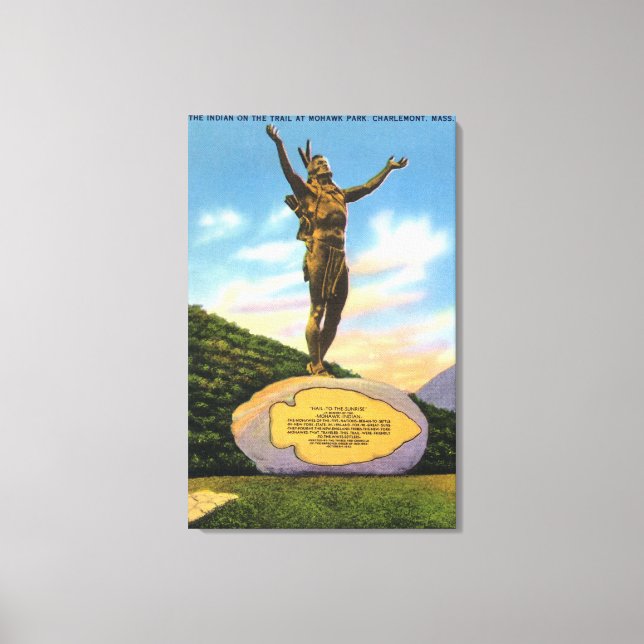 Indian on the Trail Statue at Mohawk Park View Canvas Print (Front)