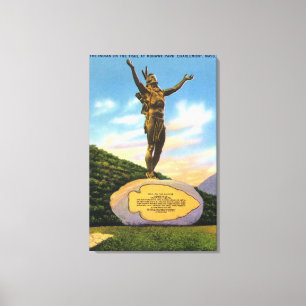 Indian on the Trail Statue at Mohawk Park View Canvas Print
