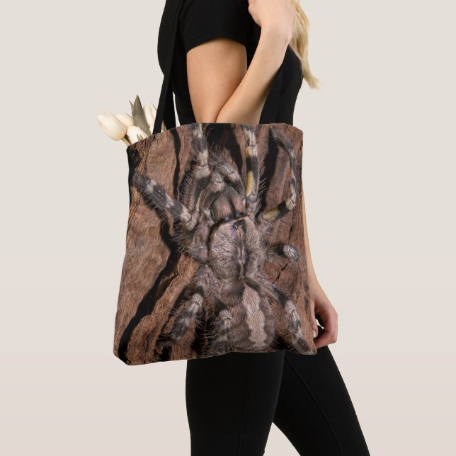 Indian Ornamental Tarantula Bark Tote Bag (Close Up)