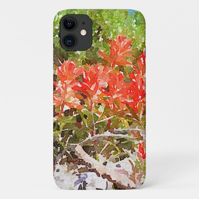Indian Paint Brush WildFlower Watercolor Case-Mate iPhone Case (Back)