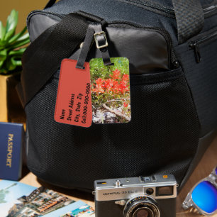 Indian Paint Brush WildFlower Watercolor Luggage Tag