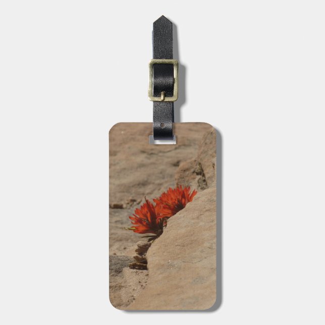 Indian Paintbrush in Rocks at Zion Luggage Tag (Front Vertical)