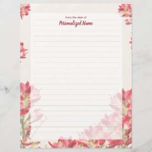 Indian Paintbrush Muted Lined Paper Sheet