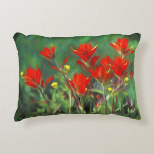 Indian Paintbrush Painting - Original Flower Art Decorative Cushion