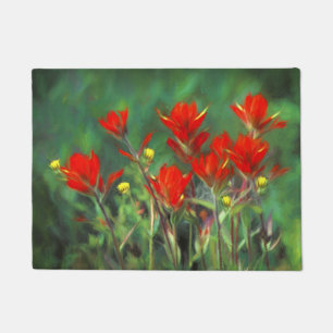 Indian Paintbrush Painting - Original Flower Art Doormat